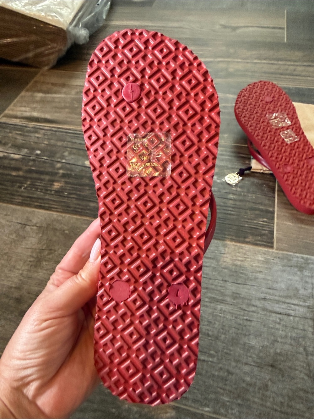 Tory Burch Floral Basket Print Flip Flop Sandals - Picture 5 of 8